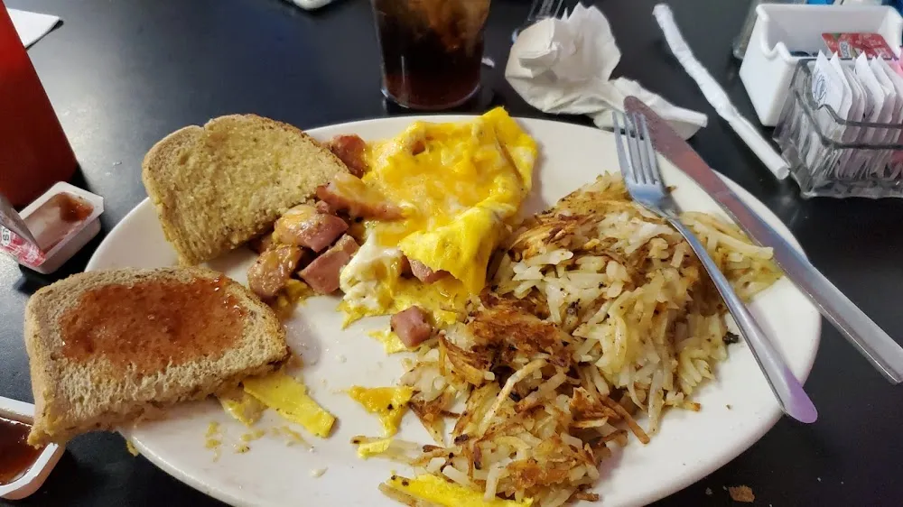 Ham & Cheese Omelette with Hash Browns